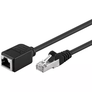 Ethernet extension cable WENTRONIC Goobay CAT 5e F/UTP 1.5 m black RJ45 gold-plated contacts