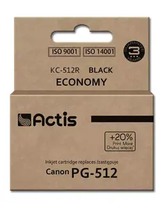 Совместимый черный картридж для струйных принтеров ACTIS KC-512R (Canon PG-512), пигмент 15 мл, стандартная ёмкость, 1 шт.