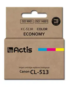 Совместимый картридж ACTIS KC-513R для Canon CL-513 — голубой/пурпурный/жёлтый, краситель 15 мл, одиночная упаковка