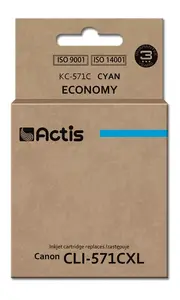 Ink Cartridge ACTIS KC-571C Cyan Compatible for Canon, Standard Yield, 12 ml