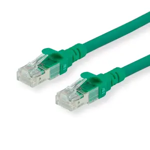 Network cable ROLINE Cat6a S/FTP (S-STP) 15 m, RJ-45 to RJ-45, green