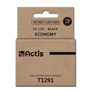 Tintes kartridžs ACTIS KE-1291 saderīgs ar Epson T1291, melnas tintes (dizeļkrāsa) 18 ml, standarta ietilpība, 1 gab.