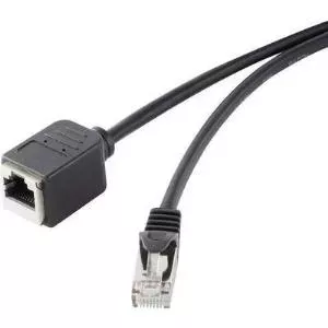 Ethernet extension cable Renkforce 1464707 RJ45 Cat 5e 1 m Black
