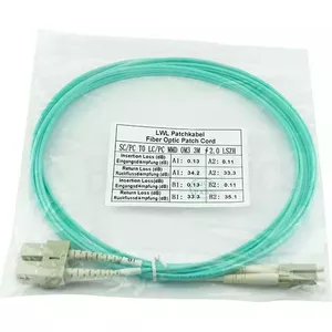 BlueOptics optiskās šķiedras savienojuma kabelis LC / SC MM OM3 aqua 0.5m (SFP3132EU0.5MK)