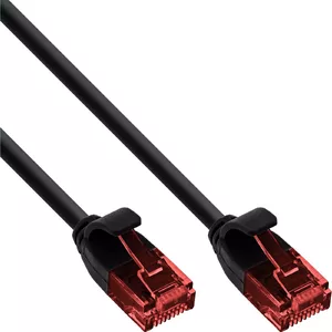 Патч-кабель InLine Slim U/UTP Cat.6 черный 1м