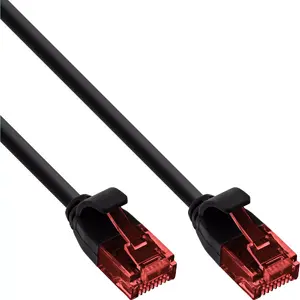Патч-кабель InLine Slim U/UTP Cat.6 черный 7.5м