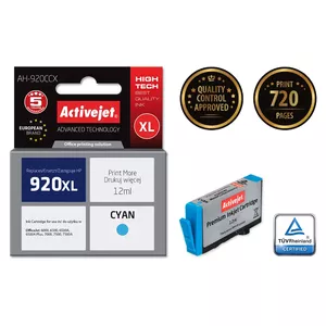 Ink cartridge ActiveJet AH-920CCX compatible for HP 920XL Cyan, 12 ml, high (XL) yield, refurbished premium