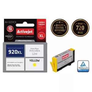Tintes kasetne ActiveJet AH-920YCX saderīga ar HP 920XL (dzeltena, 12 ml, XL)