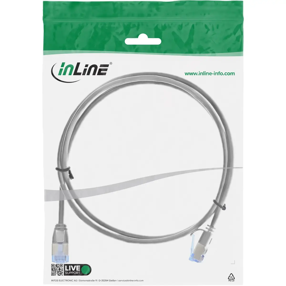 InLine Slim U/FTP Cat.6A Patch Cable 1m Photo 4