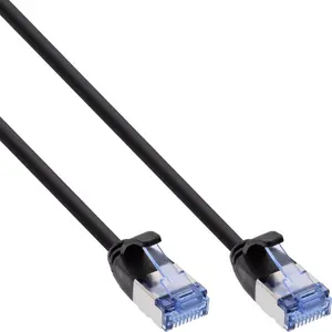 Patch Cable InLine Slim round U/FTP Cat.6A black 7.5m