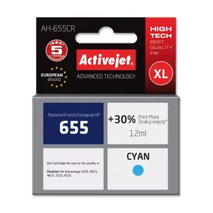 Ink cartridge ActiveJet AH-655CR compatible for HP, Cyan, High (XL) yield, 12 ml, dye-based ink