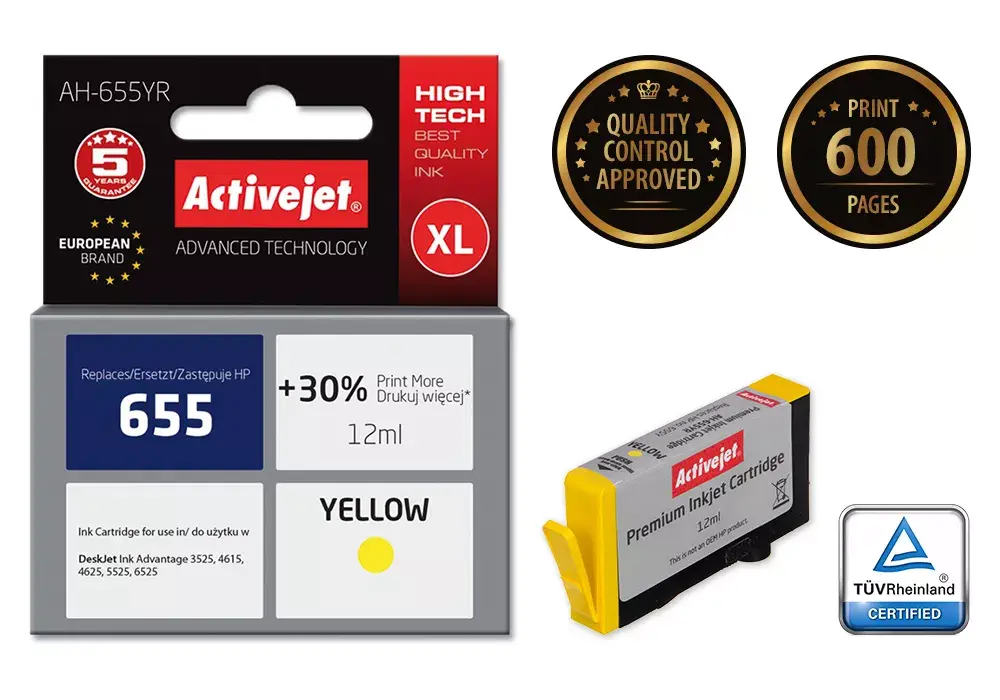 ActiveJet AH-655YR ink cartridge (Yellow) compatible Photo 2