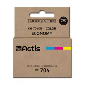 Цветной картридж ACTIS KH-704CR совместимый с HP 704, краситель CMY 9 мл, стандартная ёмкость, упаковка 1 шт.