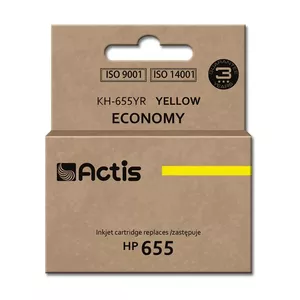 Dzeltens tintiņu kārtridžs ACTIS KH-655YR saderīgs ar HP 655, 12 ml, standarta ietilpība, krāsas tinte