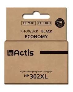 Tintes kasetne ACTIS KH-302BKR saderīga ar HP 302XL (Premium) — melna pigmenta tinte 20 ml, 1 iepakojums