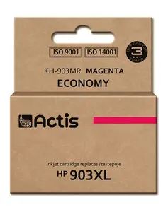 Saderīgs tinti kasetne ACTIS KH-903MR priekš HP 903XL (12 ml, fuksīna, jauns čips)
