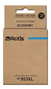 Compatible ink cartridge ACTIS KH-953CR — cyan dye ink, 25 ml, high (XL) yield, replacement for HP 953XL F6U16AE