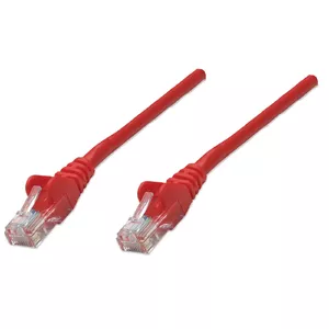 Intellinet Network Patch Cable, Cat5e, 0.5m, Red, CCA, U/UTP, PVC, RJ45, Gold Plated Contacts, Snagless, Booted, Lifetime Warranty, Polybag