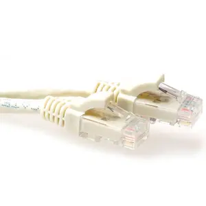 ACT IS8401 Ziloņkaula 1 metra Cat6 U/UTP patch kabelis bez aizķeršanās ar RJ-45 savienotājiem