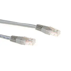 ACT IB3451 1.5 meter U/UTP CAT6A patch cable with RJ45 connectors and gold-plated contacts in grey