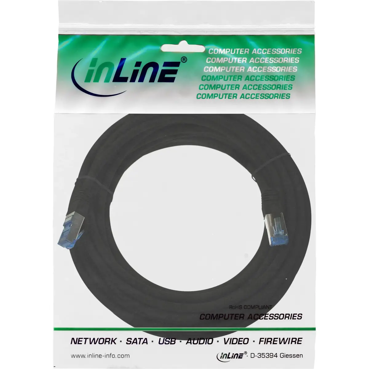 InLine S/FTP Cat6a Патч-корд 15м Черный Photo 4