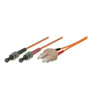 Fibre optic cable Tecline 3 m OM1 62.5/125 µm, 2-core full duplex, ST to SC connectors, orange