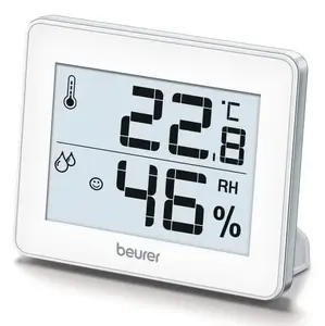 Beurer HM16 White Digital Indoor Thermo-Hygrometer, CR2025 Battery, 99×11×81 mm