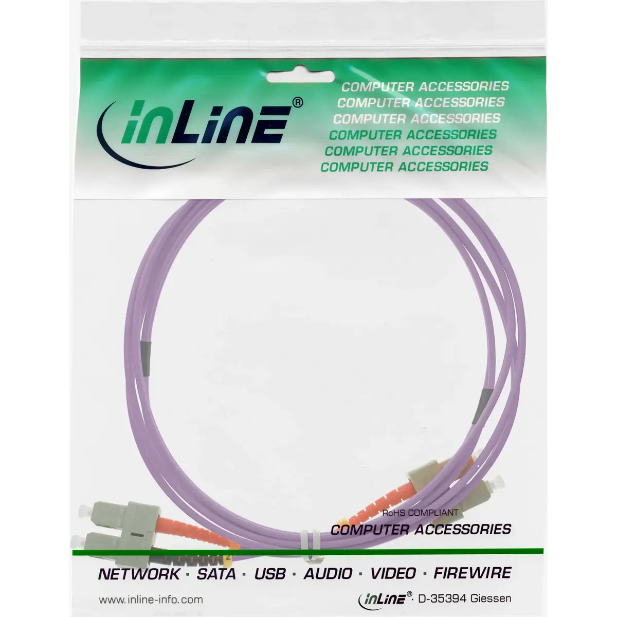 Оптический кабель InLine SC/SC 50/125µm OM4 10м Photo 2
