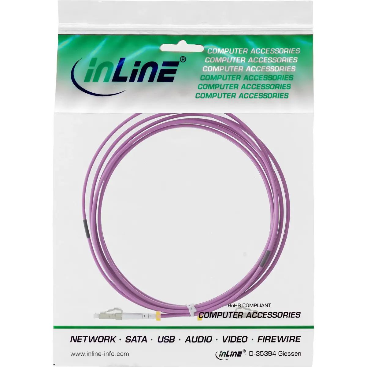 Оптический кабель InLine LC/LC OM4 20м Photo 2