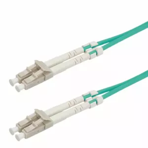 Fibre Optic Jumper Cable Value 50/125µm LC/LC OM3 Turquoise 0.5m