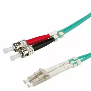 Fibre Optic Jumper Cable Value 50/125µm LC/ST OM3 Turquoise 5m