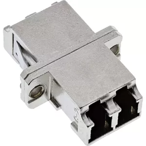 Оптический адаптер InLine Fiber Metal Duplex LC/LC MM керамический с фланцем 89989M
