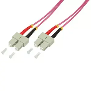 Fibre optic cable LogiLink FP4SC02 2m SC-SC OM4 Pink