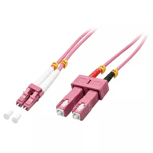 Lindy 46360 fibre optic cable 1 m LC SC OM4 Pink
