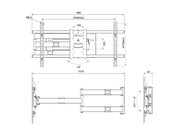 Multibrackets M Universal Long Reach Arm HD 1010mm White Photo 25