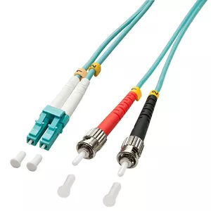 Lindy 1.0m OM3 LC - ST Duplex fibre optic cable 1 m Turquoise