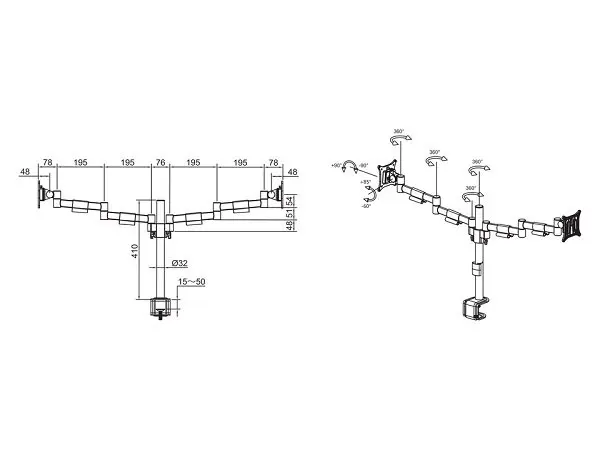 Multibrackets M VESA Deskmount Officeline Dual Black Photo 11