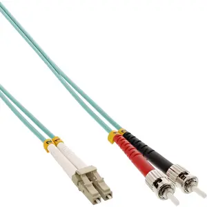 InLine Fiber Optical Duplex Cable LC to ST 50/125µm OM3 0.5m