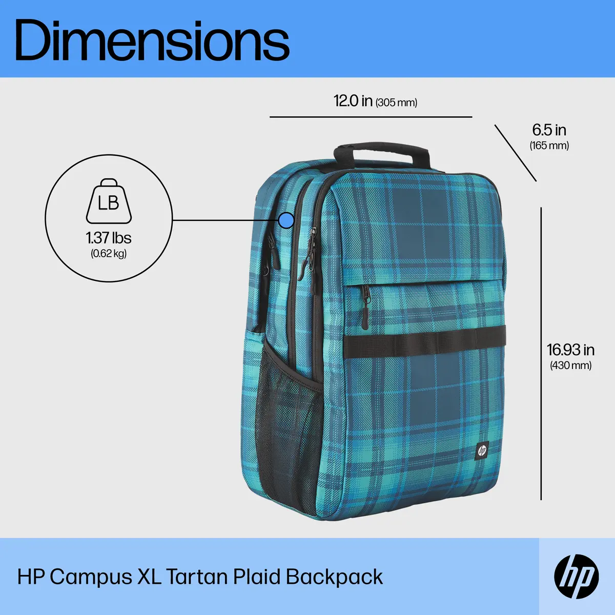 HP Campus XL Tartan Plaid Backpack Photo 3