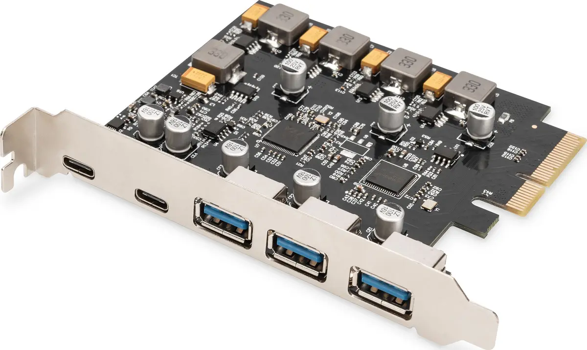 PCIe card Digitus 2x USB-C 3x USB A Photo 2