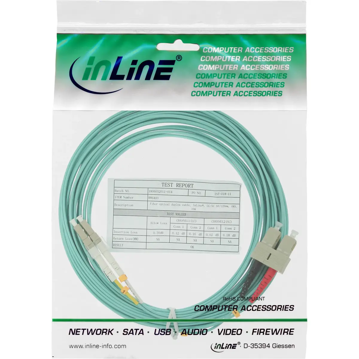 InLine Fiber Optical Duplex Cable LC/SC OM3 Photo 2