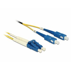 DeLOCK 1m LC-SC fibre optic cable OS2 Yellow
