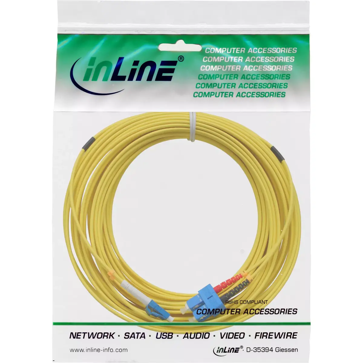 Оптоволоконный дуплексный кабель InLine LC/SC 9/125µm OS2 5м Photo 2