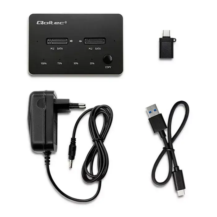 Док-станция QOLTEC 50310 для 2x M.2 SSD Photo 7