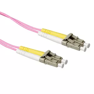 Fiber Patch Cable ACT 0.5m LSZH Multimode 50/125 OM4 Duplex LC