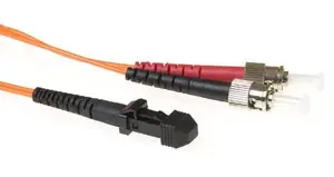 ACT multimode OM1 fiber patch cable duplex 2 m, 62.5/125 µm core, MT-RJ to ST, LSZH