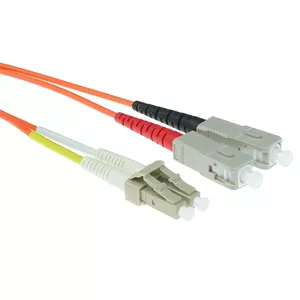 Fiber Patch Cable ACT 0.5m LSZH Multimode 62.5/125 OM1 Duplex LC SC