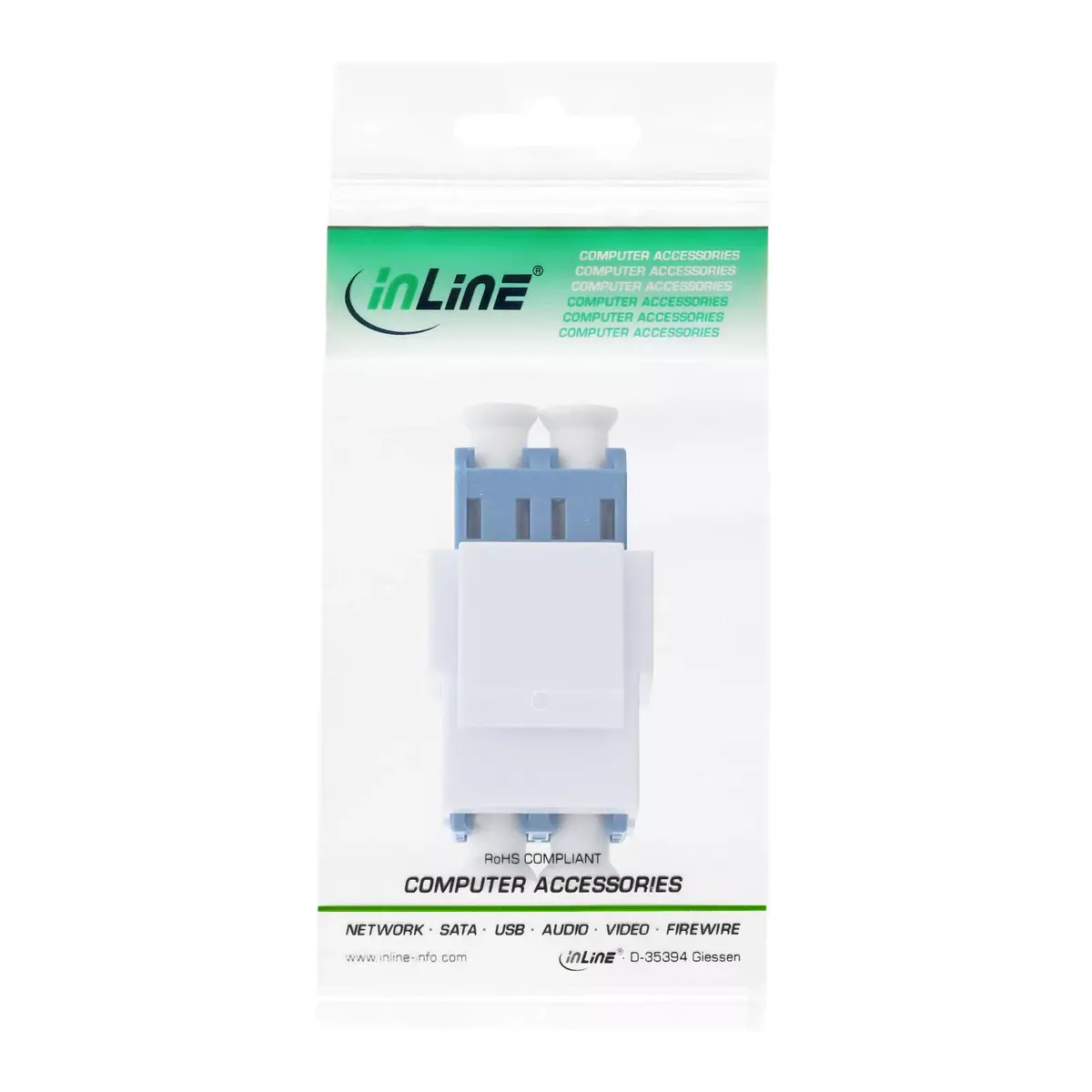 InLine FO Keystone Snap-in adaptor white duplex LC/LC Photo 3