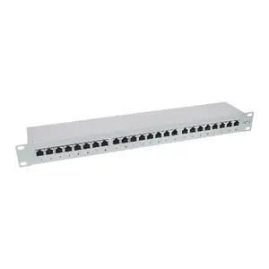 Patch Panel InLine Cat.6 24 Port 19" 1HE light grey RAL7035