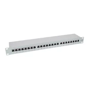InLine Patch Panel Cat.6 24 Port 19" 1HE black RAL9005